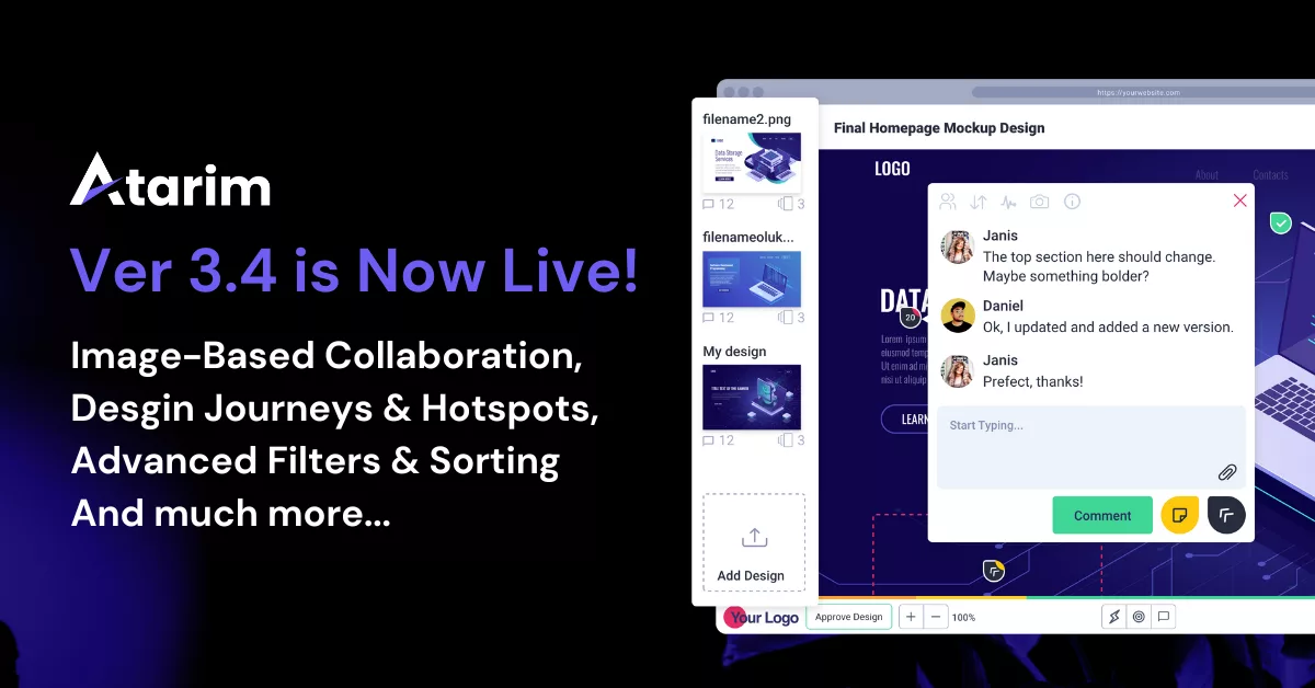 Ver 3.4 is LIVE - Image Based Collaboration, Persistent Guest Login & New Filters