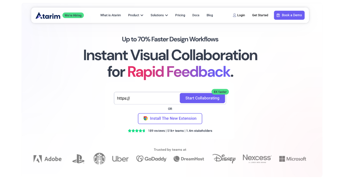 Atarim visual collaboration tool for developers with live website feedback feature