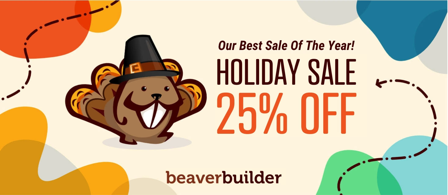 Beaver Builder WordPress page builder logo for Black Friday 2024 sale on all plans