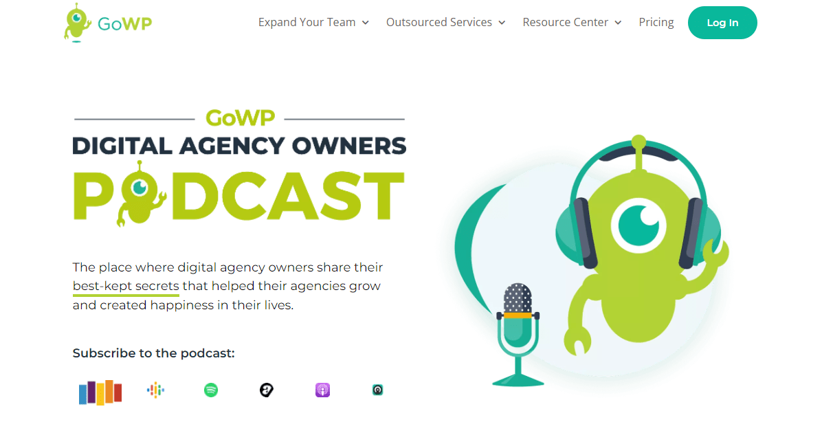 GoWP digital agency podcast homepage