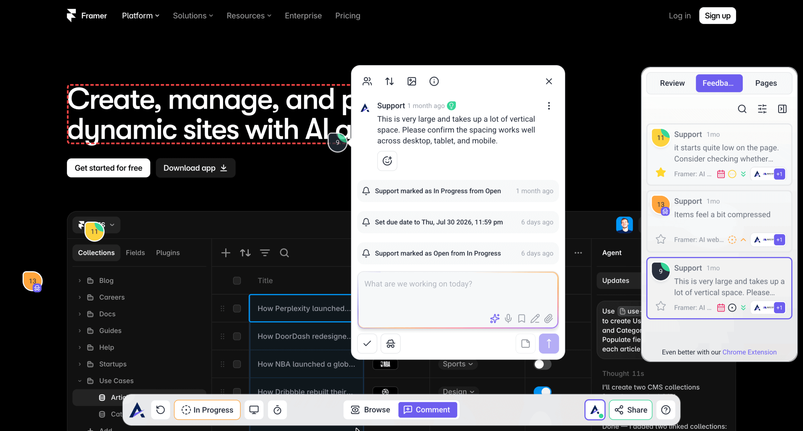 Task created by selecting an element on the page