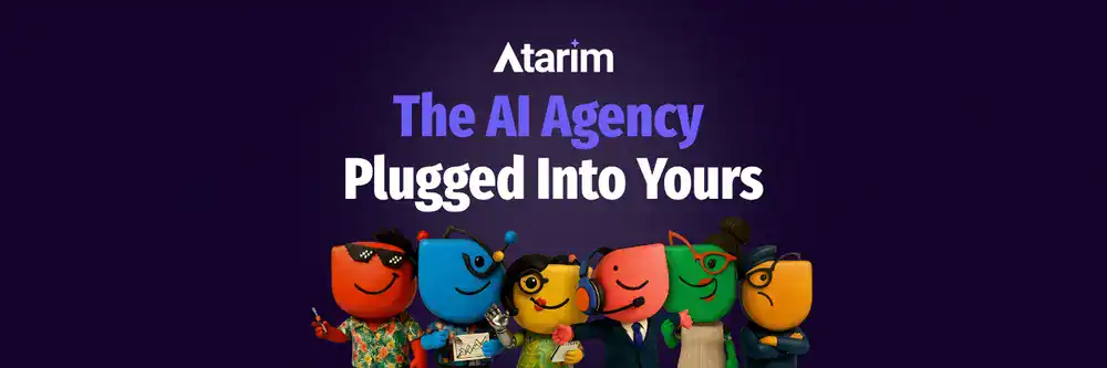Atarim website feedback tool: the six Inner Circle specialists under the headline The AI Agency Plugged Into Yours