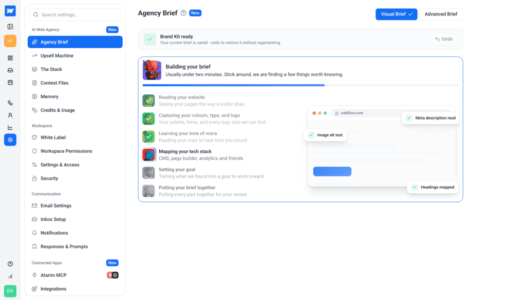 Building your brief progress view on the Mapping your tech stack step