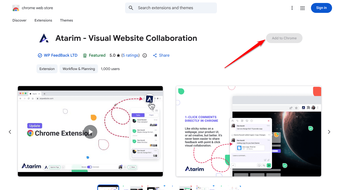Atarim - Visual Website Collaboration on the Chrome Web Store with Add to Chrome
