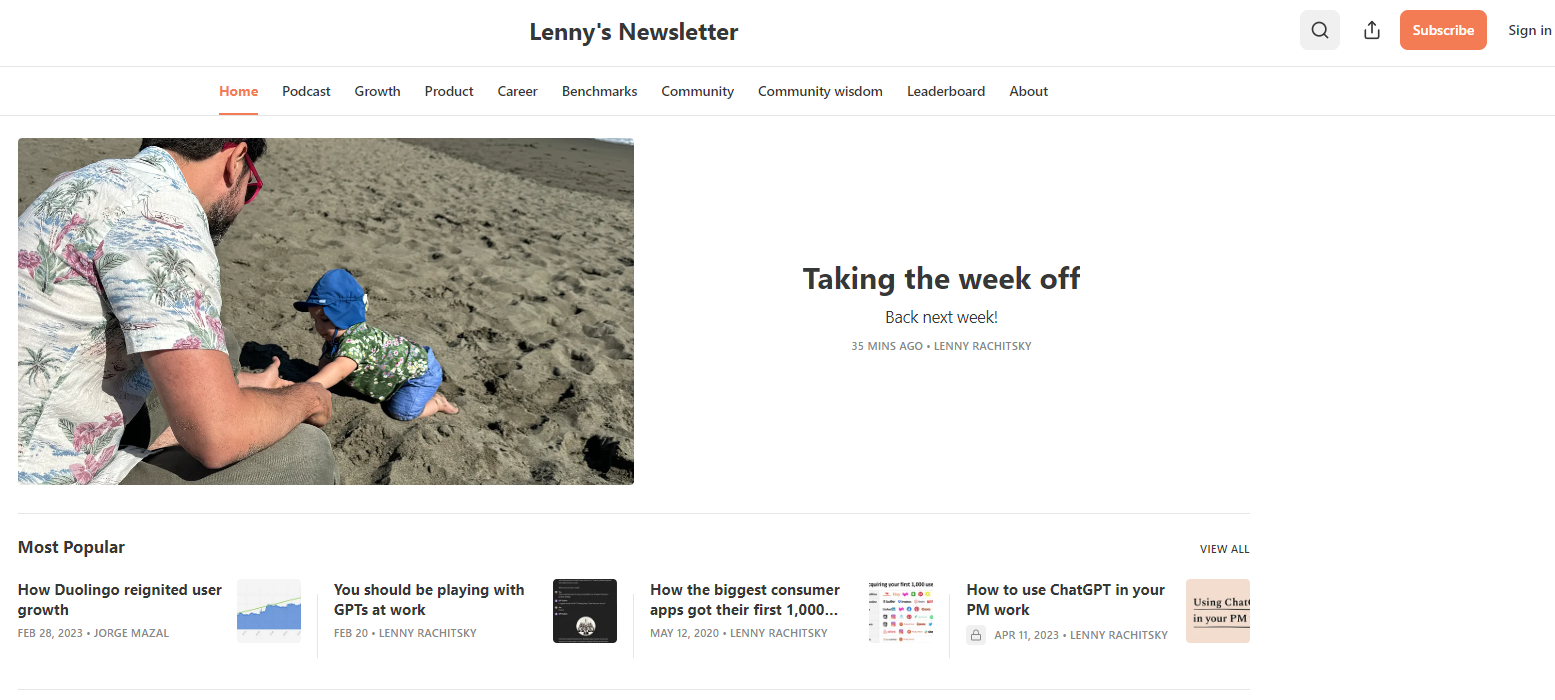 Lenny’s Newsletter Slack Community