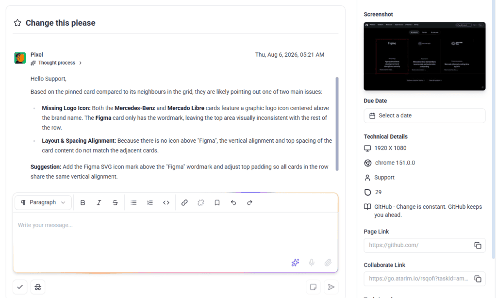AI mode replying with the task's history