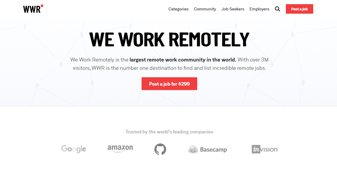 weworkremotely homepage upwork alternative